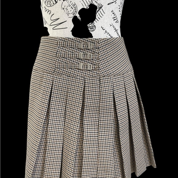 Meshki Brown Checkered Mini Skirt - Picture 3 of 6